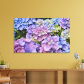 Colorful Hydrangea Flowers Photographic Art Canvas Afdruk (Insitu (Woonkamer))
