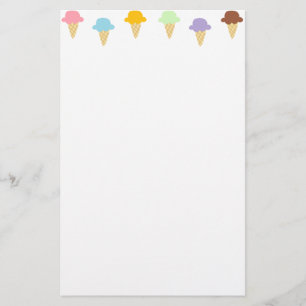 Colorful Ice Cream Cones Briefpapier