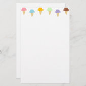 Colorful Ice Cream Cones Briefpapier (Voorkant / Achterkant)