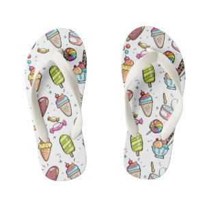 Colorful Ice Cream, Snoep and Lollies Patroon Kinder Teenslippers