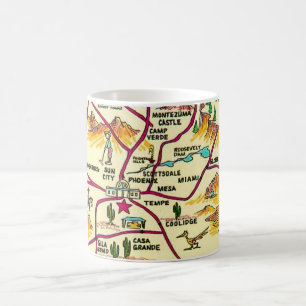 Colorful Illustrated Arizona Carte Mug