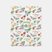 Colorful Illustrated Wildflowers Pattern Fleece Deken (Voorkant)