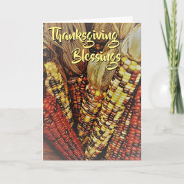 Colorful Indian Corn Kernels Foto 2 Thanksgiving Kaart