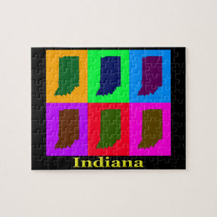 Colorful Indiana State Pop Art Map Legpuzzel