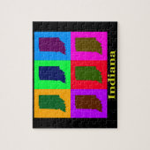 Colorful Indiana State Pop Art Map Legpuzzel (Verticaal)