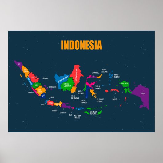 COLORFUL INDONESIA MAP ILLUSTRATION DESIGN POSTER (Voorkant)