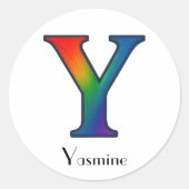 Colorful Initial Letter Y Sticker (Voorkant)