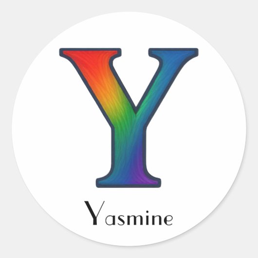Colorful Initial Letter Y Sticker (Voorkant)