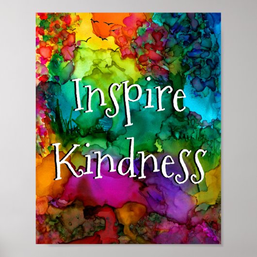 Colorful Inspire Kindness Typography Poster (Voorkant)