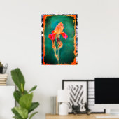 Colorful Iris Flower Poster (Thuiskantoor)