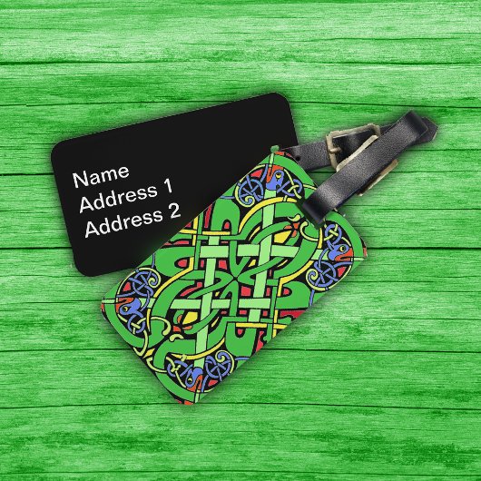 Colorful  Irish Celtic Knot Bagagelabel