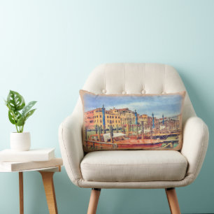 Colorful Italy Venice Canal Waterverf Kussen