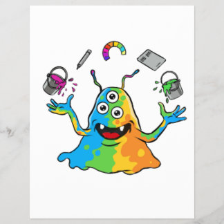 Colorful Jelly Alien Juggling Cute Art Monster Whi Flyer