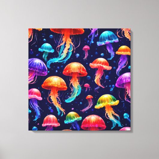 Colorful Jellyfish Canvas Afdruk (Voorkant)