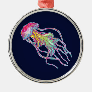 Colorful Jellyfish Metalen Ornament
