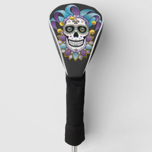 Colorful Jester Skull Hoodie Golfheadcover (Voorkant)