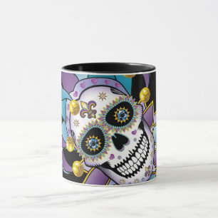 Colorful Jester Skull Mok