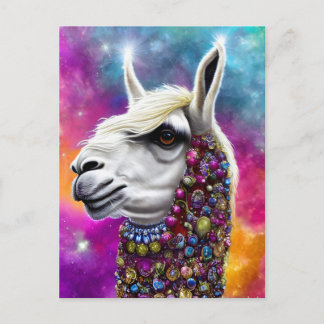 Colorful Jeweled Llama-Briefkaart Briefkaart