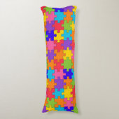 Colorful Jigzaag Puzzle Lichaamskussen (Voorkant Verticaal)