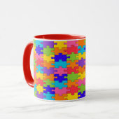 Colorful Jigzaag Puzzle Mok (Voorkant links)