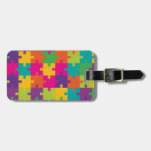 Colorful Jigzaag Puzzle Pattern Bagagelabel (Voorkant horizontaal)