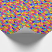 Colorful Jigzaag Puzzle Pattern Cadeaupapier (Hoek)