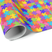 Colorful Jigzaag Puzzle Pattern Cadeaupapier (Rol Hoek)