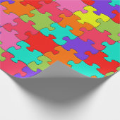 Colorful Jigzaag Puzzle Pattern Cadeaupapier (Hoek)