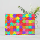 Colorful Jigzaag Puzzle Pattern Kaart (Staand voorkant)