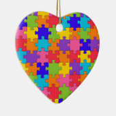 Colorful Jigzaag Puzzle Pattern Keramisch Ornament (Rechts)