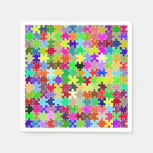 Colorful Jigzaag Puzzle Pattern Servetten (Voorkant)