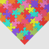 Colorful Jigzaag Puzzle Pattern Tissuepapier (Detail)