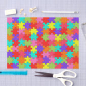 Colorful Jigzaag Puzzle Pattern Tissuepapier (Craft)