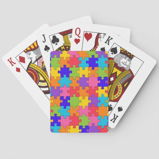 Colorful Jigzaag Puzzle Pokerkaarten (Achterkant)