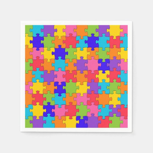 Colorful Jigzaag Puzzle Servetten (Voorkant)