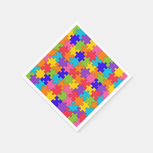 Colorful Jigzaag Puzzle Servetten (Hoek)