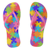 Colorful Jigzaag Puzzle Teenslippers (Voetbed)