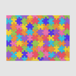 Colorful Jigzaag Puzzle Tissuepapier