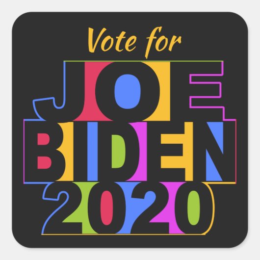 Colorful JOE BIDEN 2020-stickers Vierkante Sticker (Voorkant)