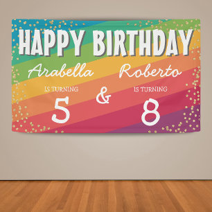 Colorful Joint Twin Birthday Party Spandoek