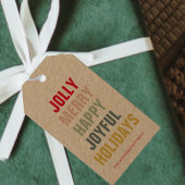 Colorful Jolly Merry Happy Joyful Feestdagen Cadeaulabel