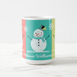 Colorful Jolly Snowman Kerstwinter Scenery Koffiemok