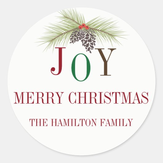 Colorful JOY Personalized Sticker (Voorkant)