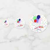 Colorful Joyeux 60e Anniversaire Ballons Confetti (Devant)