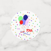 Colorful Joyeux 70e Anniversaire Ballons Confetti (Petit recto)