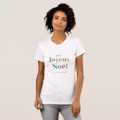 Colorful Joyeux Noel French Kerstmis T-shirt (Voorkant volledig)