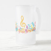 Colorful Jumked Musical Notes Matglas Bierpul (Voorkant rechts)