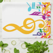 Colorful Jumked Musical Notes Theedoek (Gevouwen)