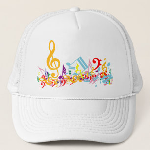 Colorful Jumked Musical Notes Trucker Pet