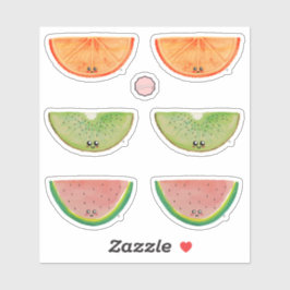 Colorful Kawaii Waterverf Fruits Sticker